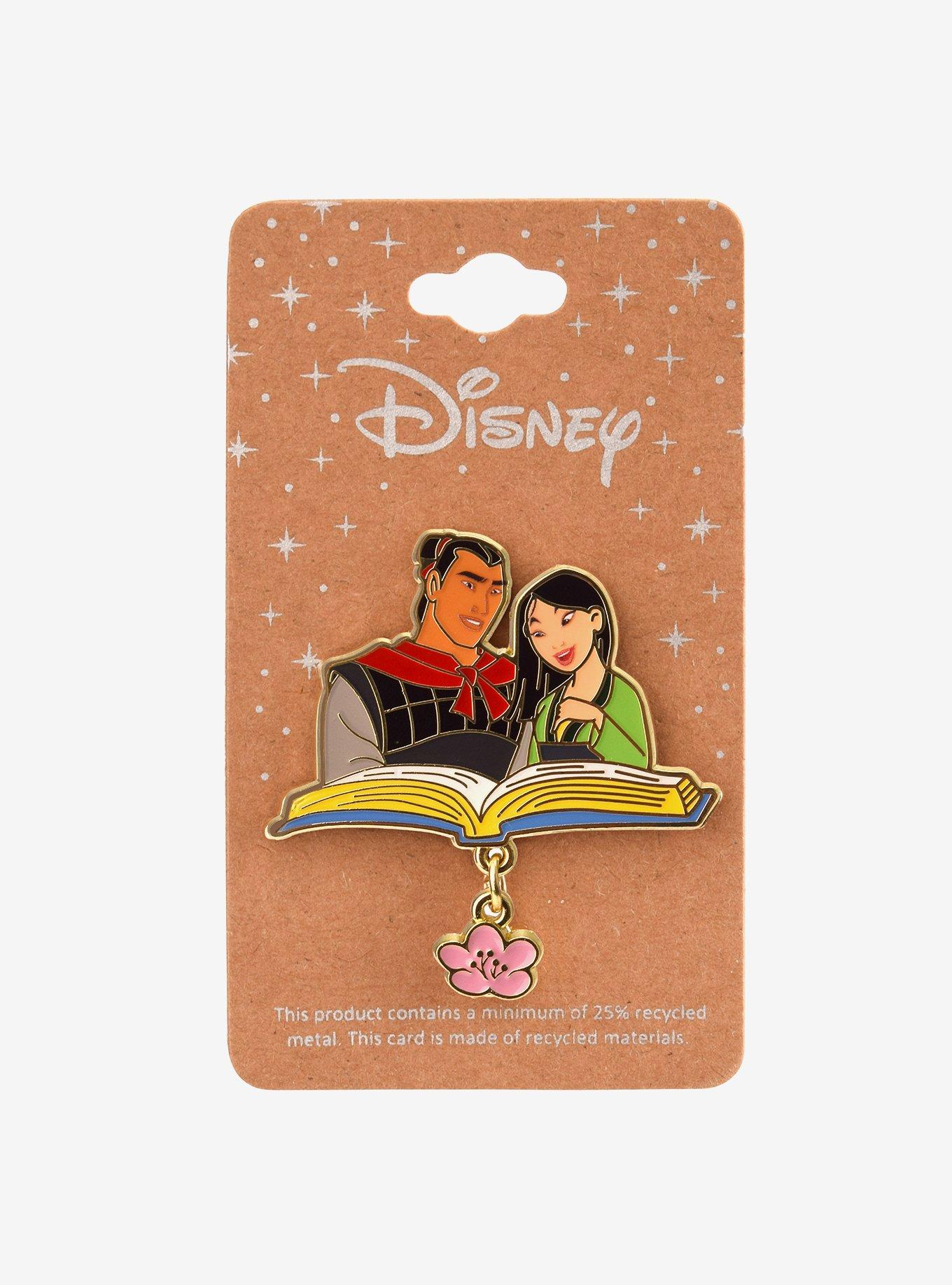 Disney Mulan Shang & Mulan Reading Dangling Charm Enamel Pin — BoxLunch Exclusive, , hi-res