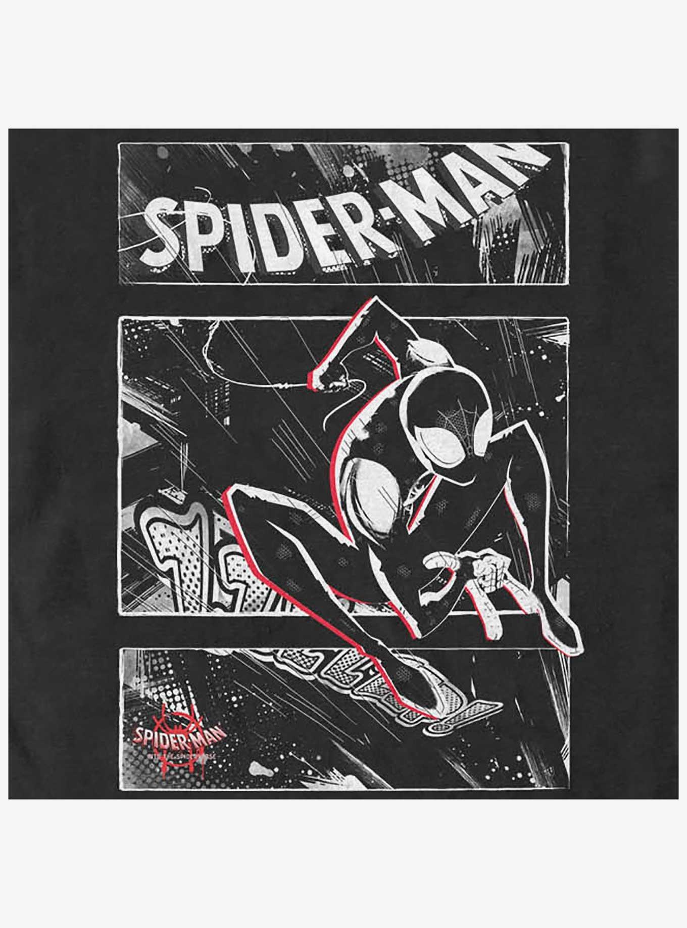 Marvel Spider-Man Street Panels Mineral Wash Hoodie, BLACK, alternate