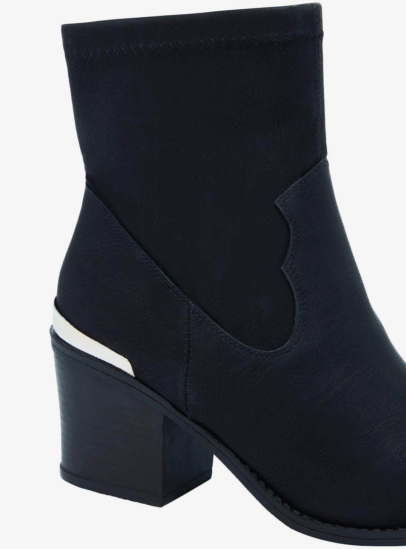 Dirty Laundry Black Silver Trim Heeled Booties, MULTI, alternate