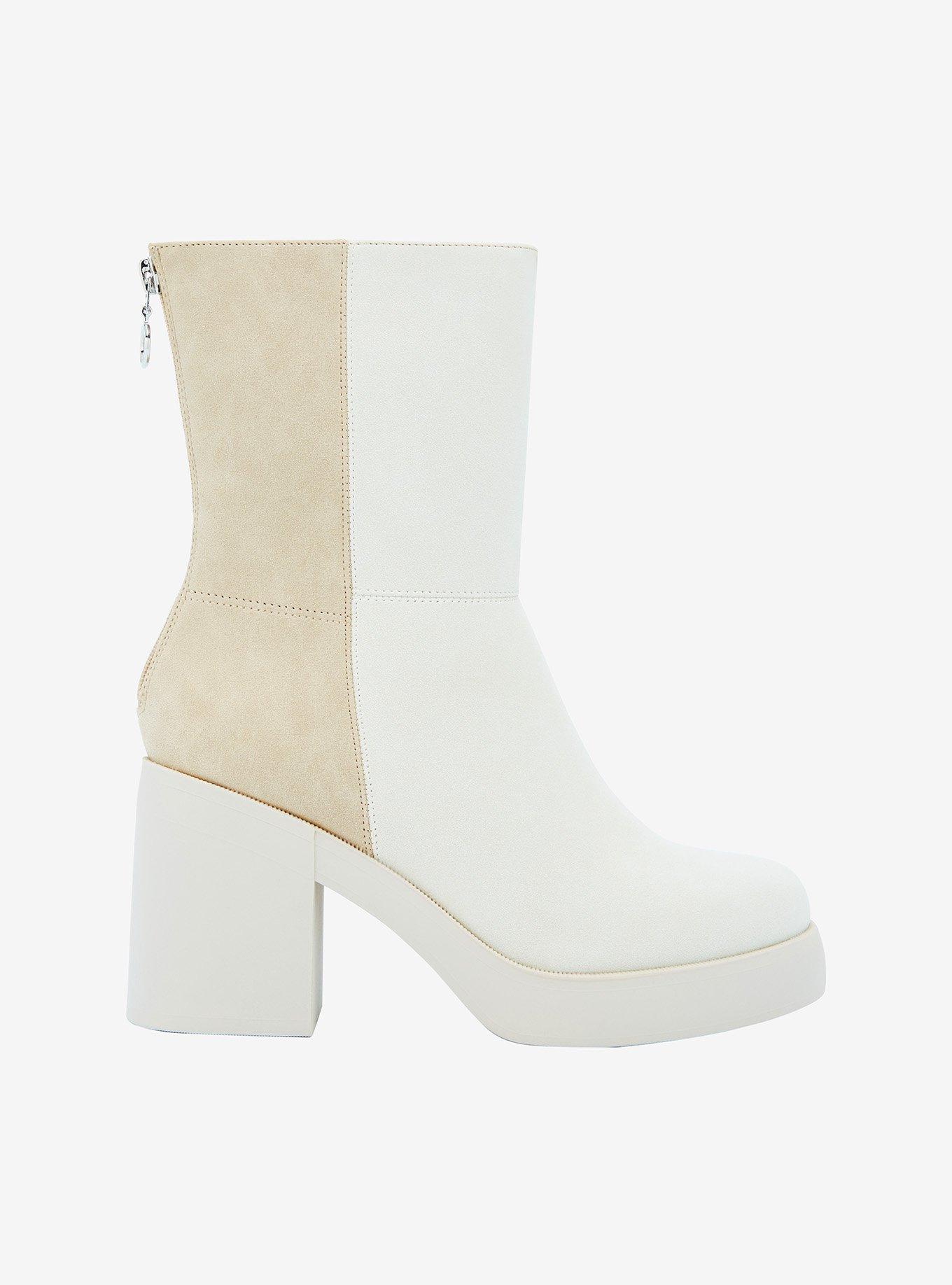 Dirty Laundry Cream & Taupe Color-Block Heel Boots, MULTI, alternate