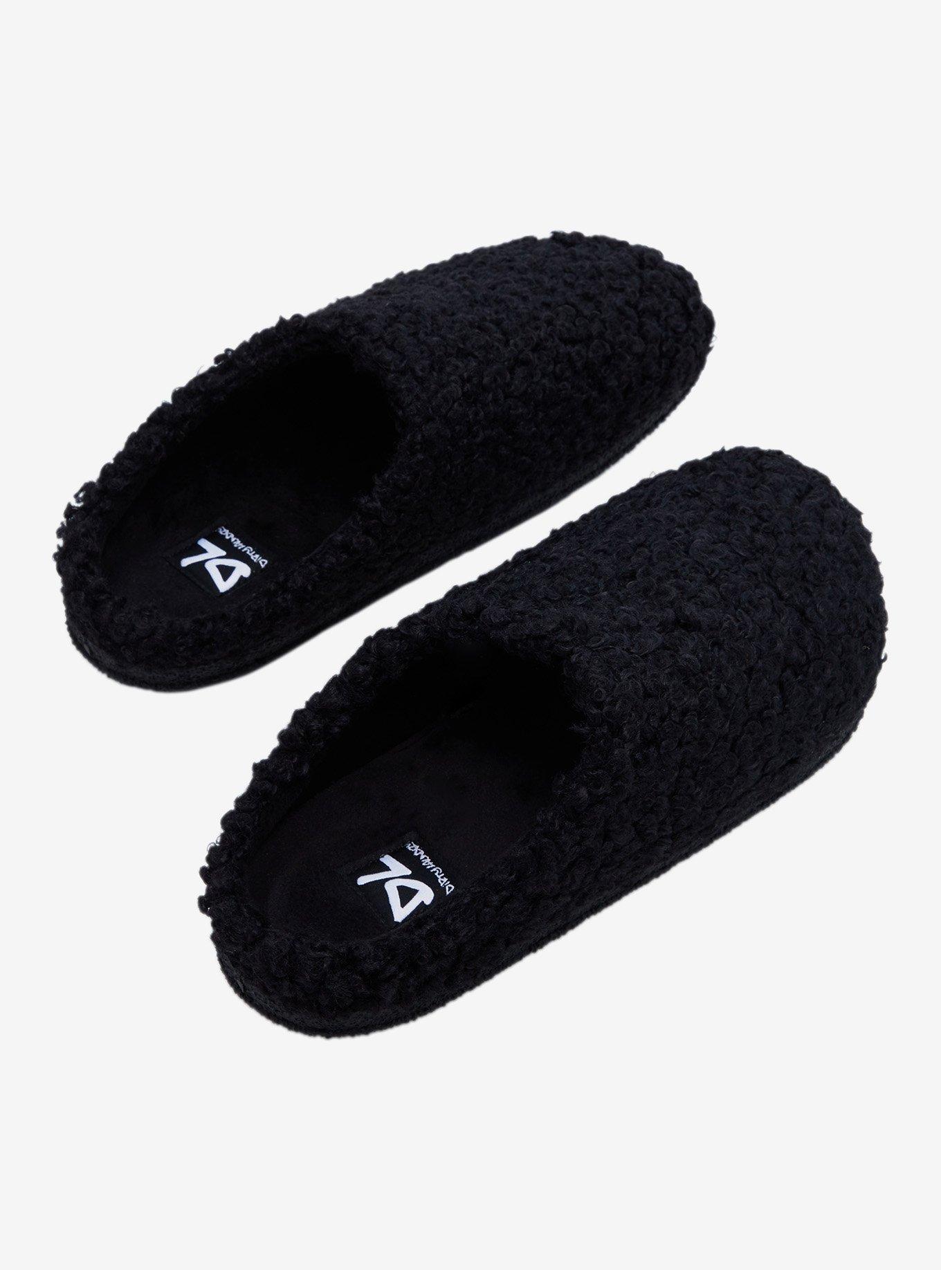 Dirty Laundry Black Sherpa Slippers, , hi-res