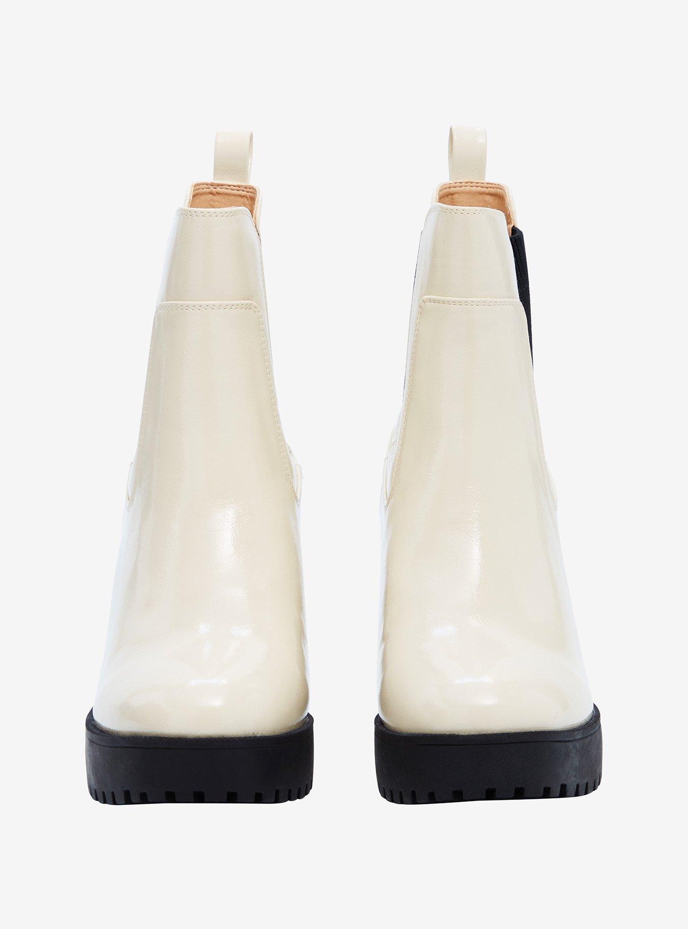 Chinese Laundry Cream & Black Heel Boots, MULTI, alternate