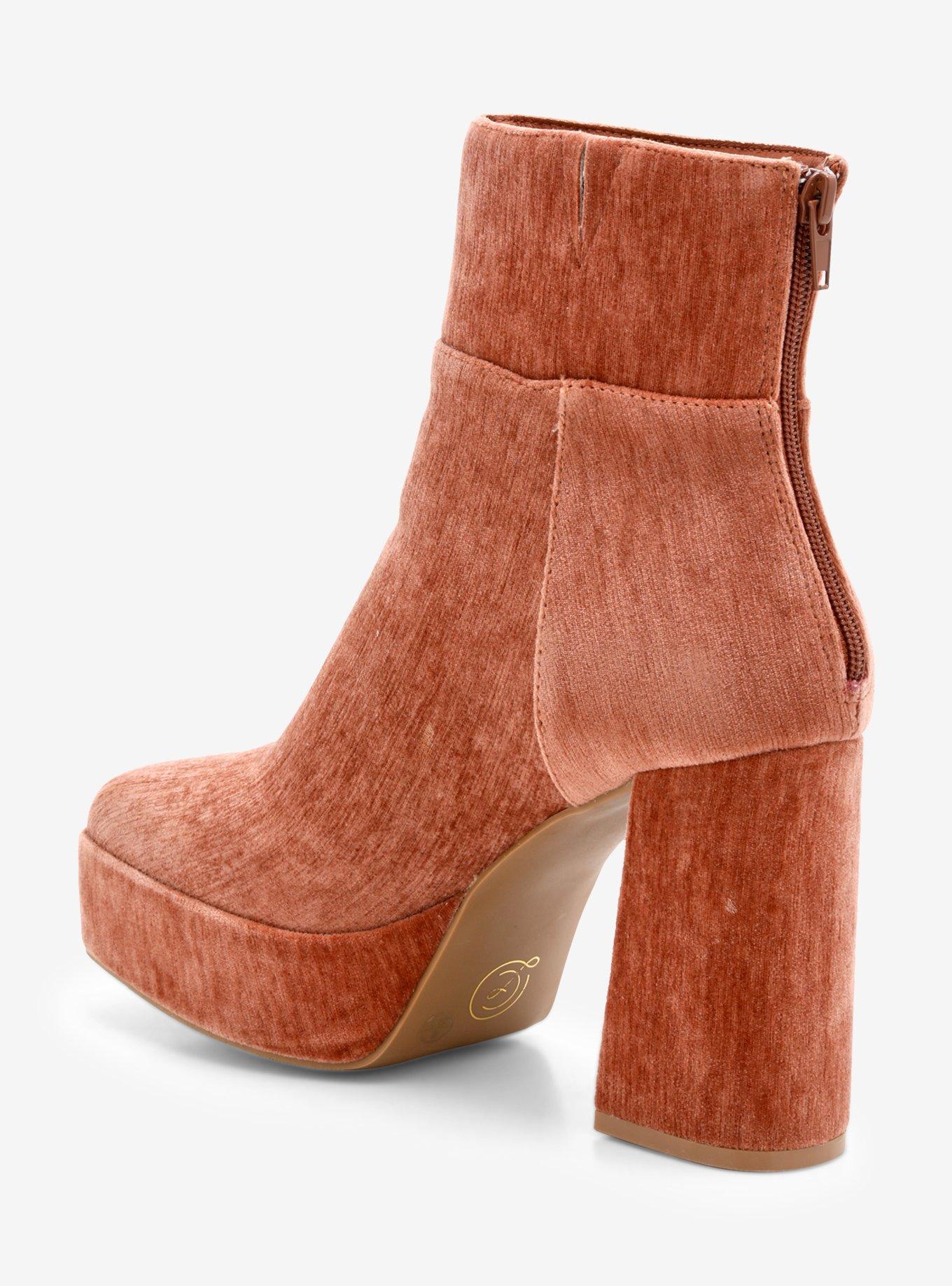 Chinese Laundry Brown Velvet Platform Boots, MULTI, alternate