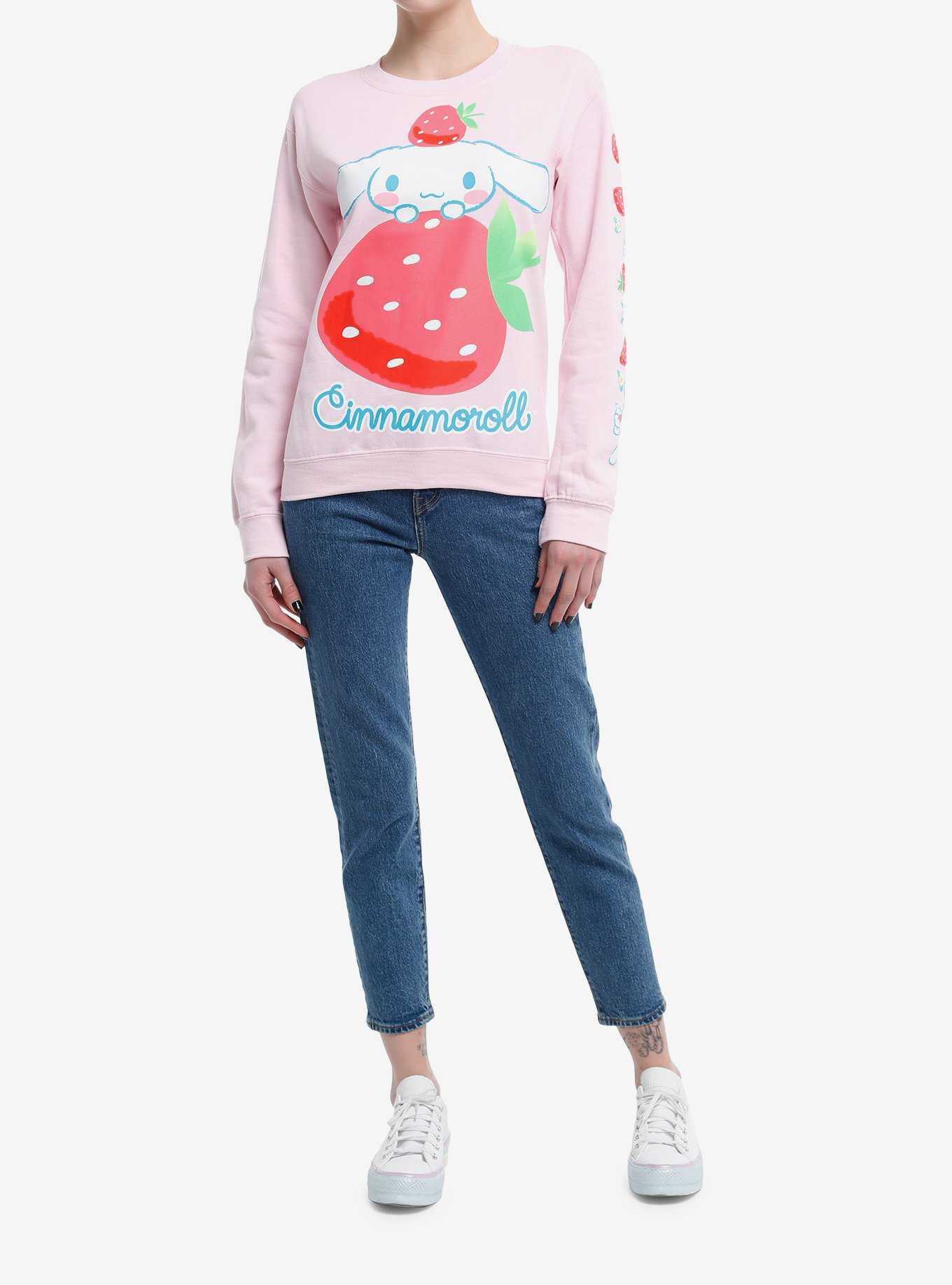 Cinnamoroll Strawberries Pink Girls Sweatshirt, , hi-res