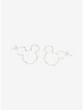 Jacmel Jewelry Disney Mickey Mouse Silver Silhouette Stud Earrings, , alternate