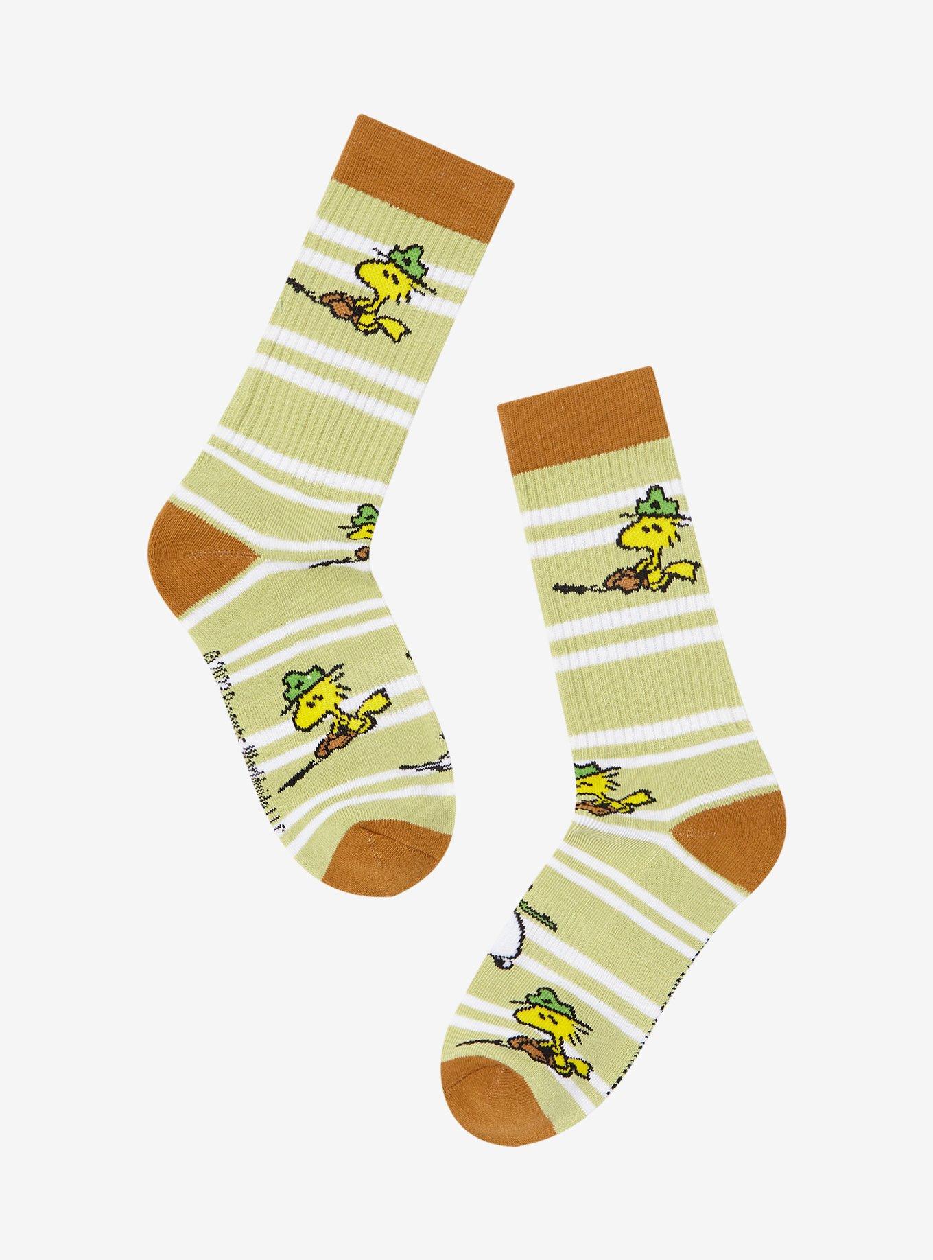 Peanuts Snoopy and Woodstock Scout Ringer Crew Socks - BoxLunch Exclusive, , alternate