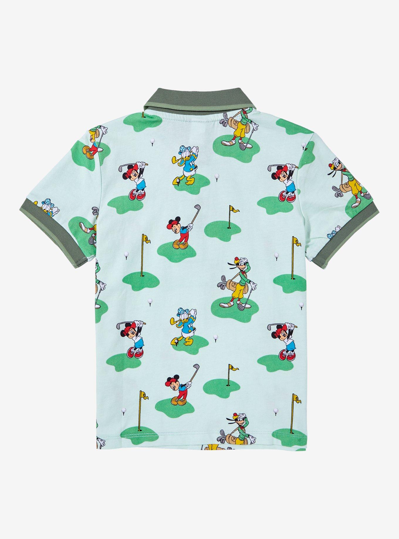 Disney Mickey Mouse and Friends Golfing Allover Print Toddler Polo Shirt &mdash; BoxLunch Exclusive, MULTI, alternate