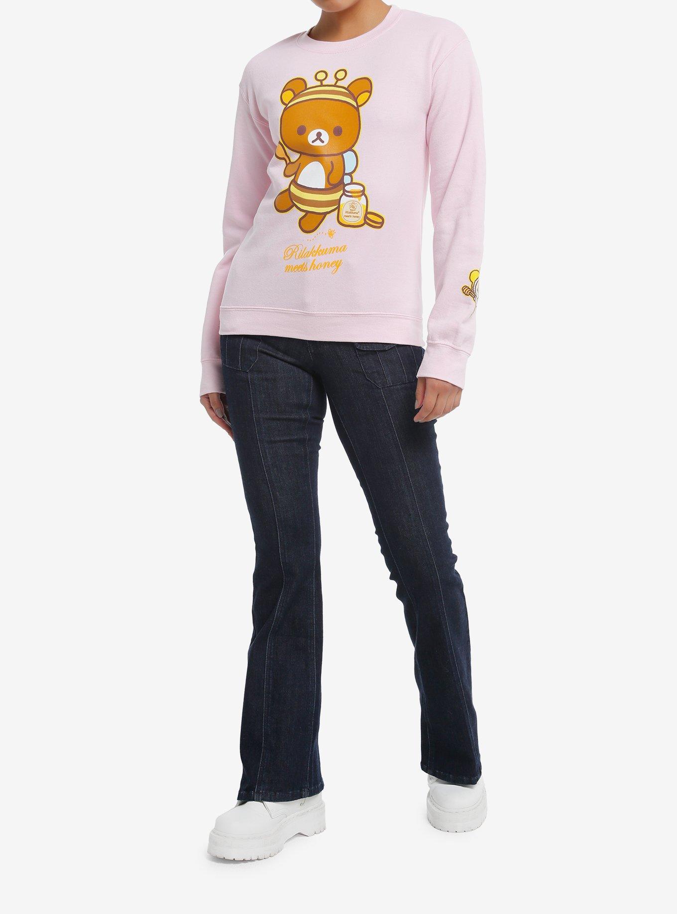 Rilakkuma Meets Honey Pastel Pink Girls Sweatshirt