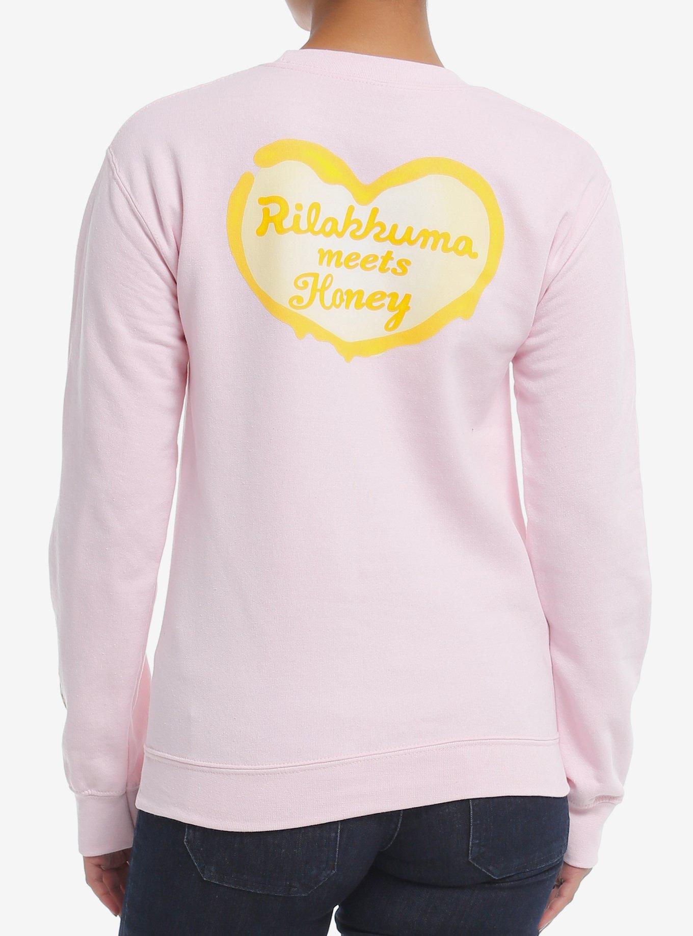 Rilakkuma Meets Honey Pastel Pink Girls Sweatshirt