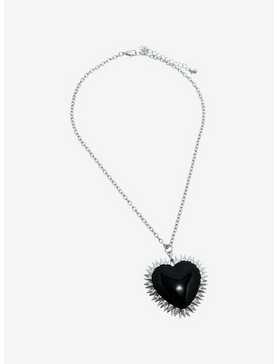 Social Collision® Black Heart Spike Necklace, , hi-res