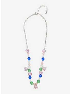 Thorn & Fable Pink Flower Bead Chain Necklace, , hi-res