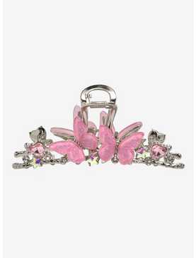 Sweet Society Pink Glitter Butterfly Claw Hair Clip, , hi-res