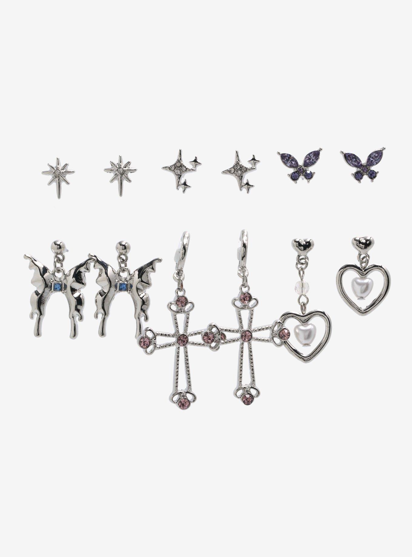 Sweet Society Star Butterfly Cross Earring Set, , hi-res