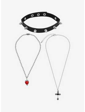Social Collision® Spiked Heart Necklace Set, , hi-res