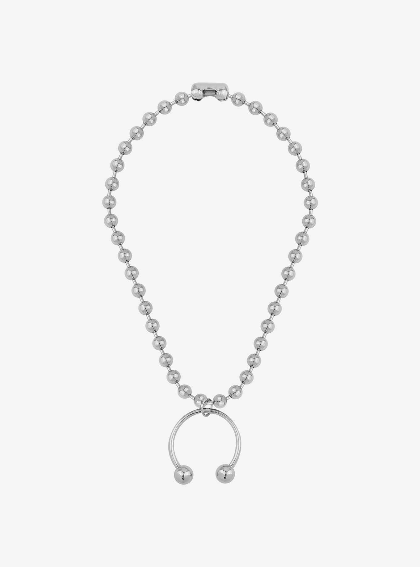 Social Collision Horseshoe Ball Chain Necklace, , hi-res