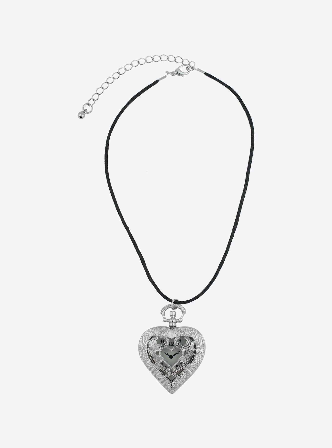 Thorn & Fable Ornate Heart Watch Cord Necklace, , alternate