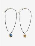 Thorn & Fable Sun & Moon Artwork Cord Necklace Best Friend Cord Necklace Set, , alternate