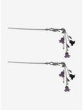 Thorn & Fable Purple & Black Flower Hair Stick Set, , alternate
