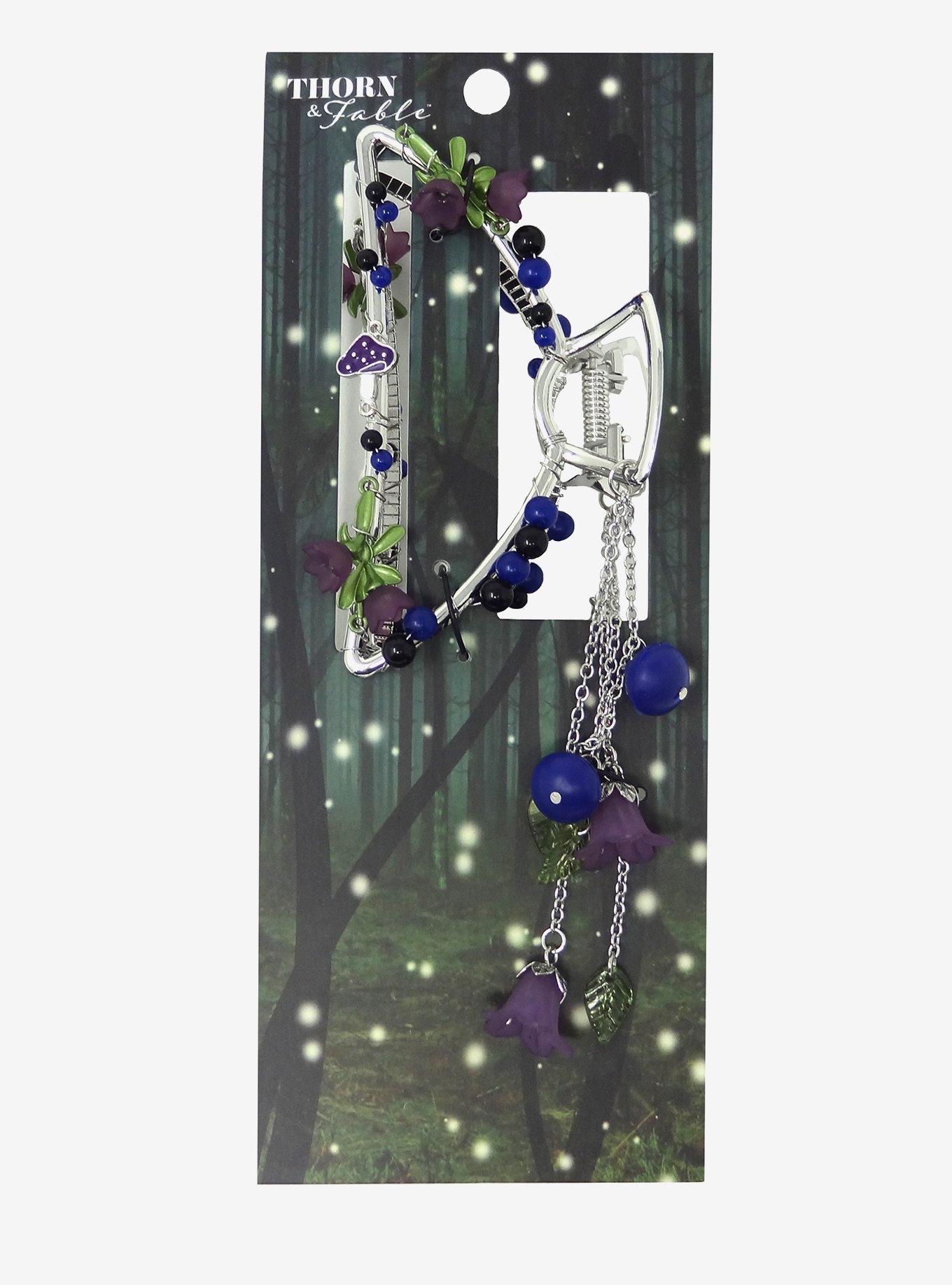 Thorn & Fable® Blueberry Flower Claw Hair Clip, , alternate