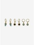 Thorn & Fable® Celestial Stone Mini Hoop Earring Set, , alternate