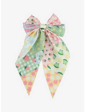 Thorn & Fable Gingham Patchwork Hair Bow, , hi-res