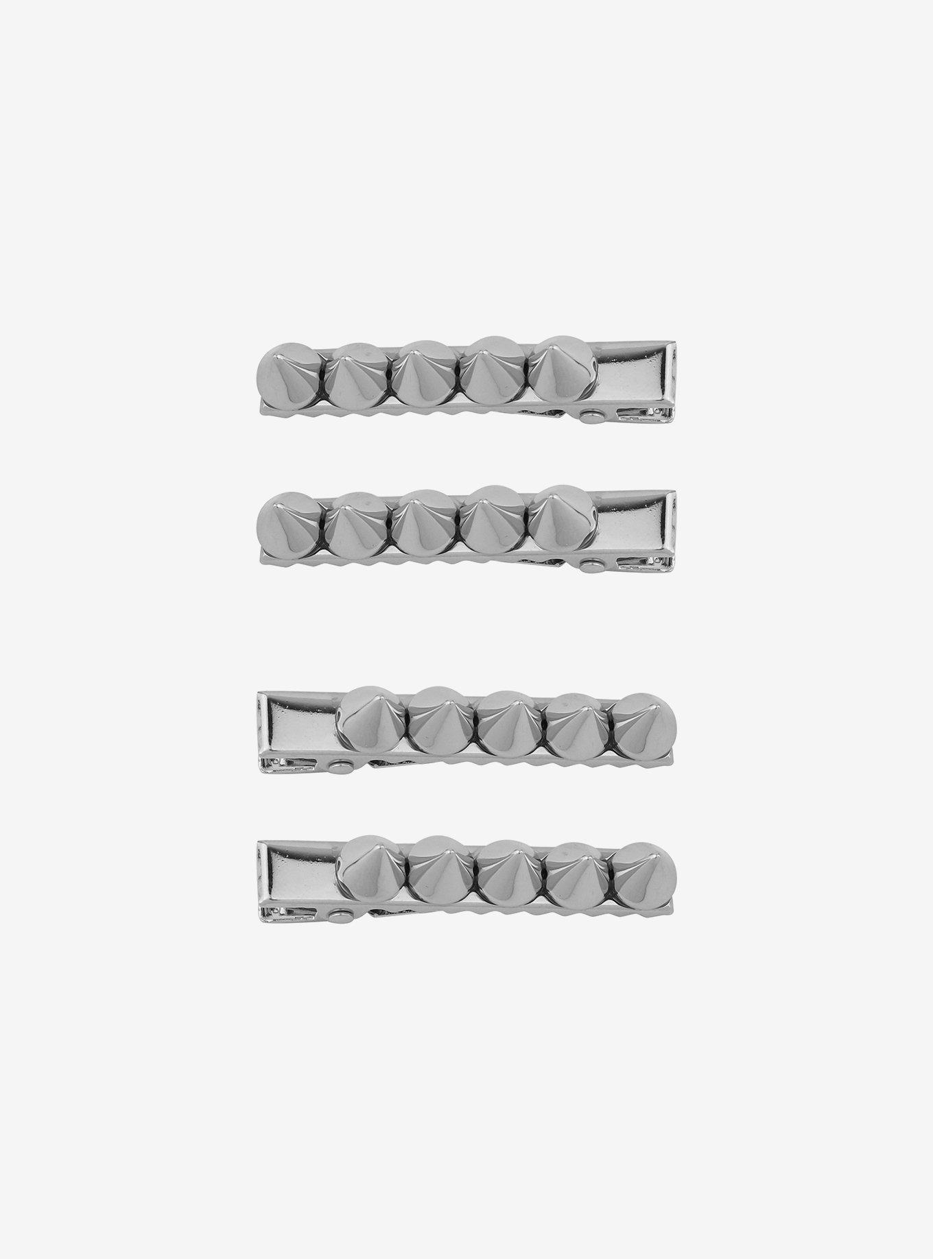 Silver Spike Hair Clip Set, , hi-res