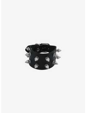 Social Collision Stud Belt Leather Cuff Bracelet, , hi-res