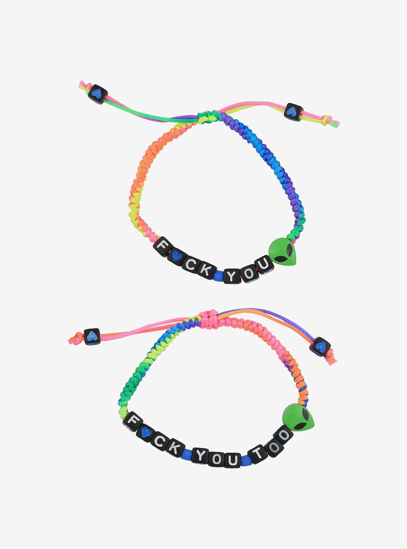 Cosmic Aura Alien Rainbow Best Friend Cord Bracelet Set, , hi-res