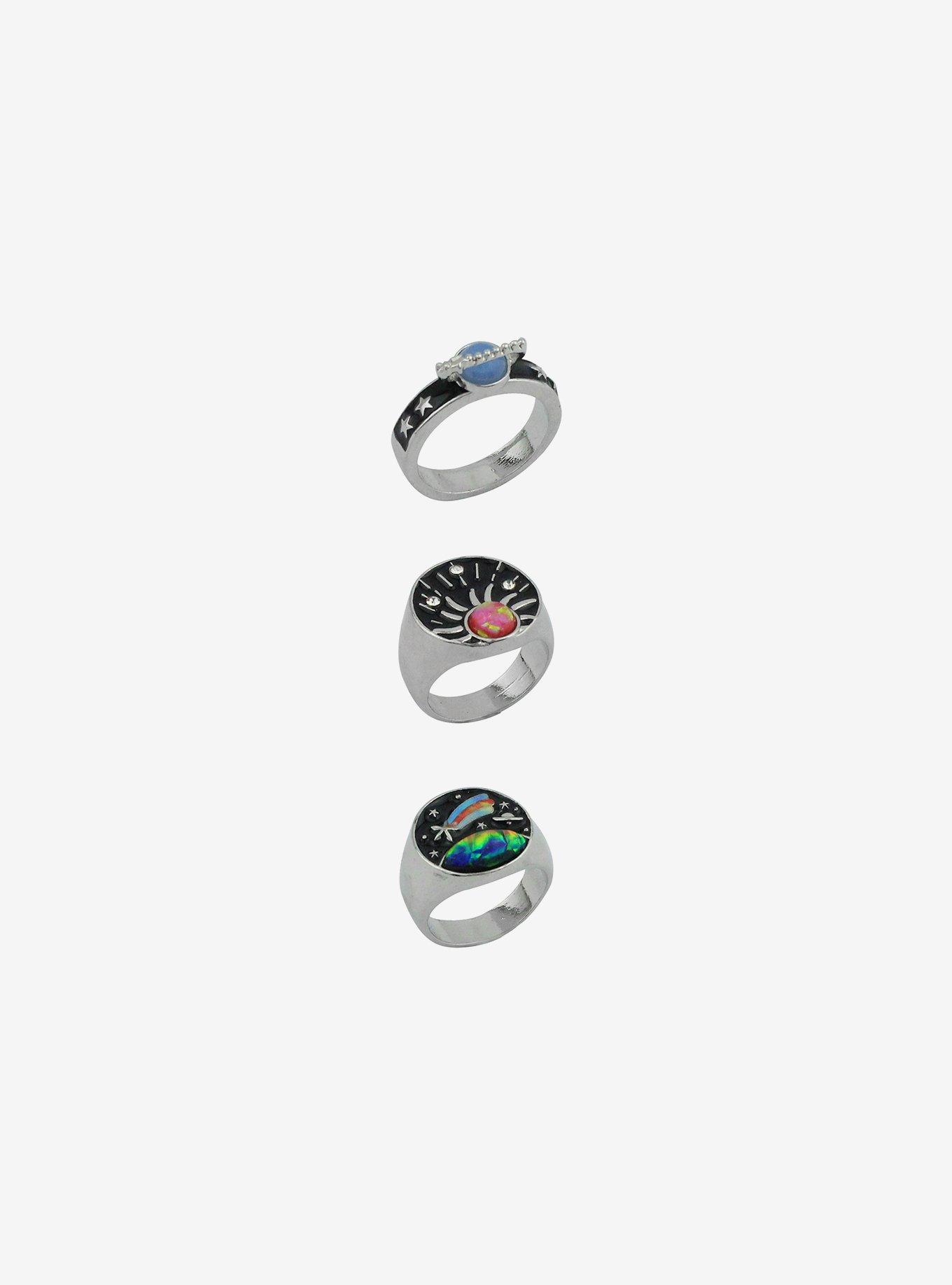 Cosmic Aura Colorful Cosmic Ring Set, , alternate