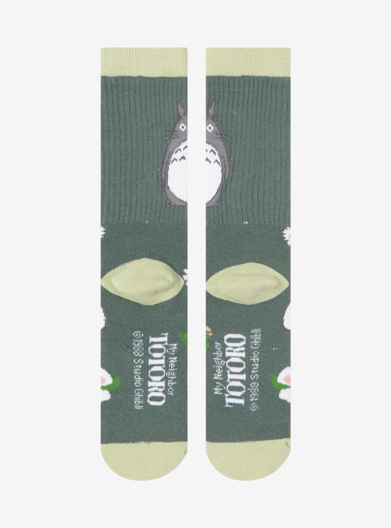 Studio Ghibli My Neighbor Totoro Floral Totoro Allover Print Crew Socks - BoxLunch Exclusive, , hi-res