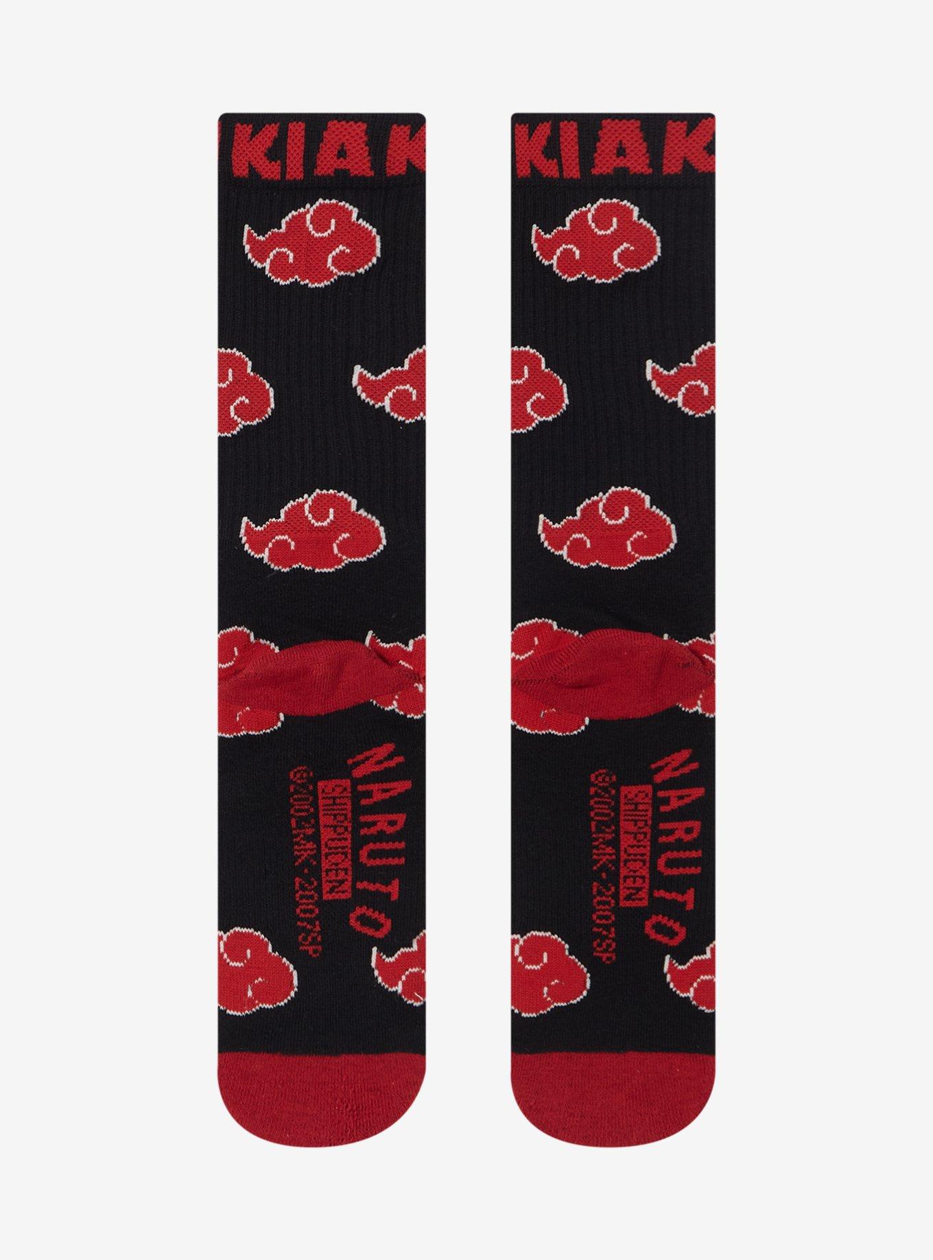 Naruto Shippuden Akatsuki Clouds Allover Print Crew Socks - BoxLunch Exclusive