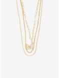Thorn & Fable® Butterfly Dainty Chain Layered Necklace, , alternate