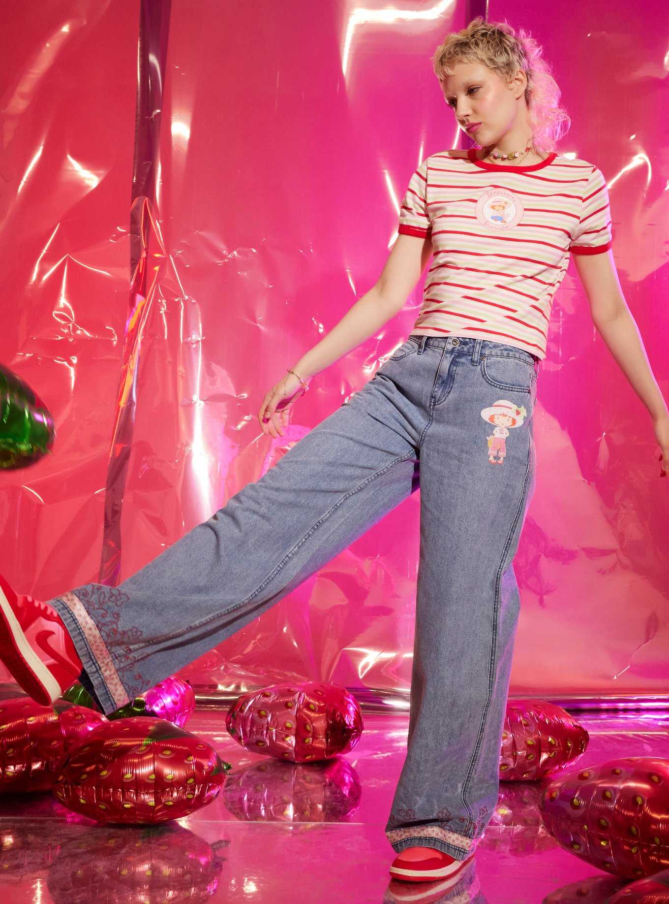 Strawberry Shortcake Wide-Leg Jeans, , hi-res