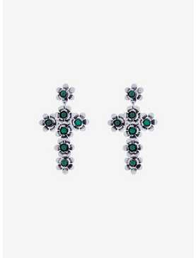 Thorn & Fable® Flower Cross Drop Earrings, , hi-res
