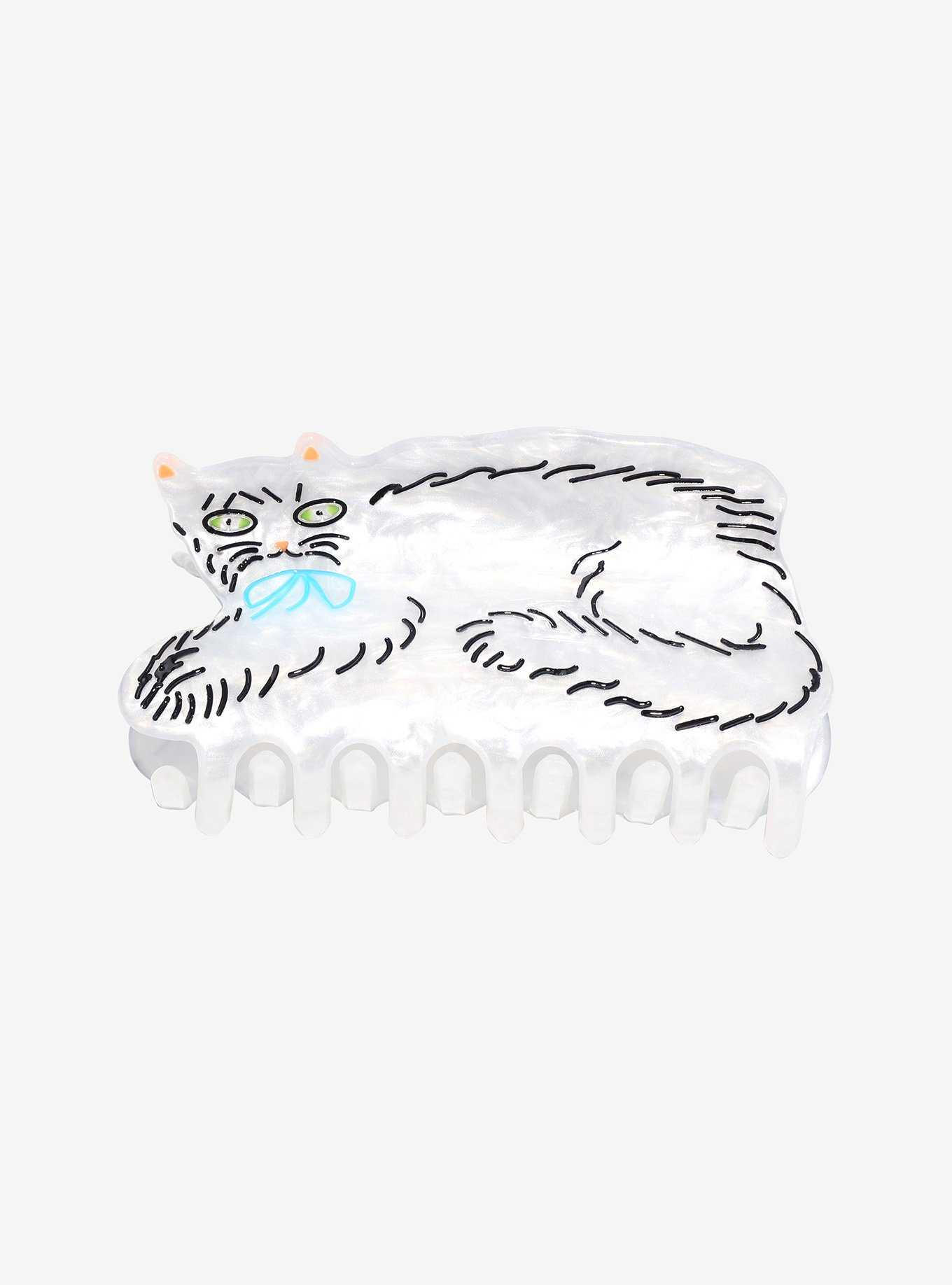 Sweet Society White Cat Doodle Claw Hair Clip, , hi-res