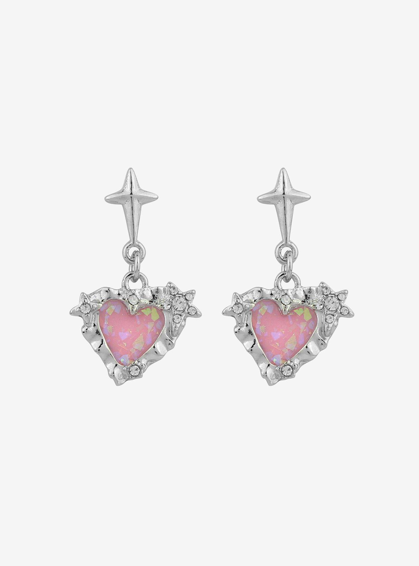 Sweet Society Heart Rhinestone Star Earrings, , hi-res