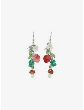 Thorn & Fable Frog Strawberry Floral Earrings, , hi-res