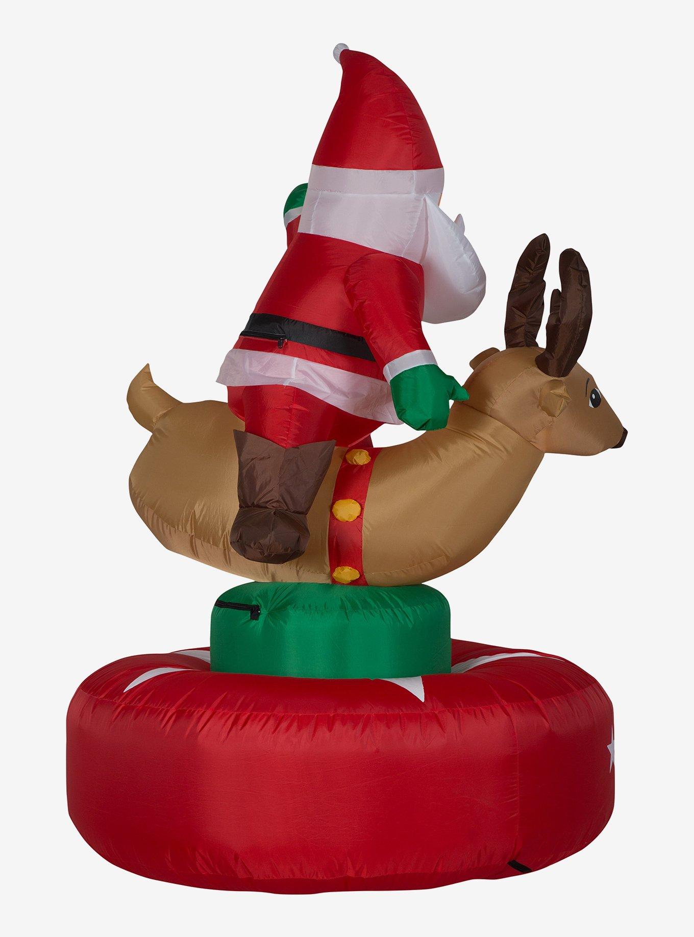 Reindeer Rodeo with Santa Animated Airblown, , alternate