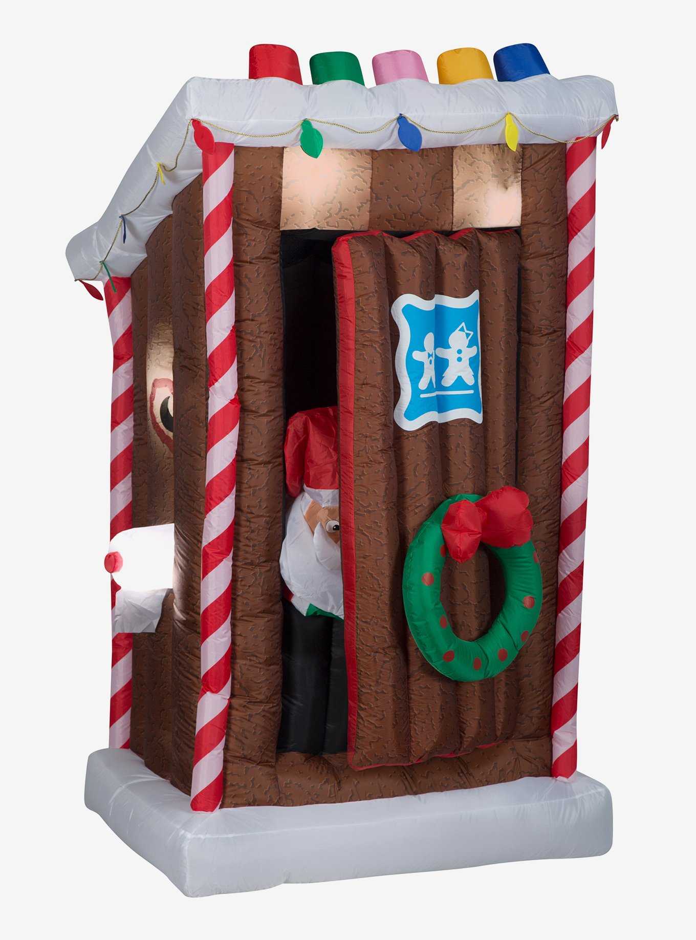 Santa's Outhouse Animated Airblown, , hi-res