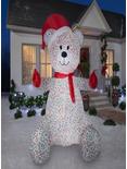 Candy Sprinkles Bear Santa Hat and Scarf Animated Airblown, , alternate