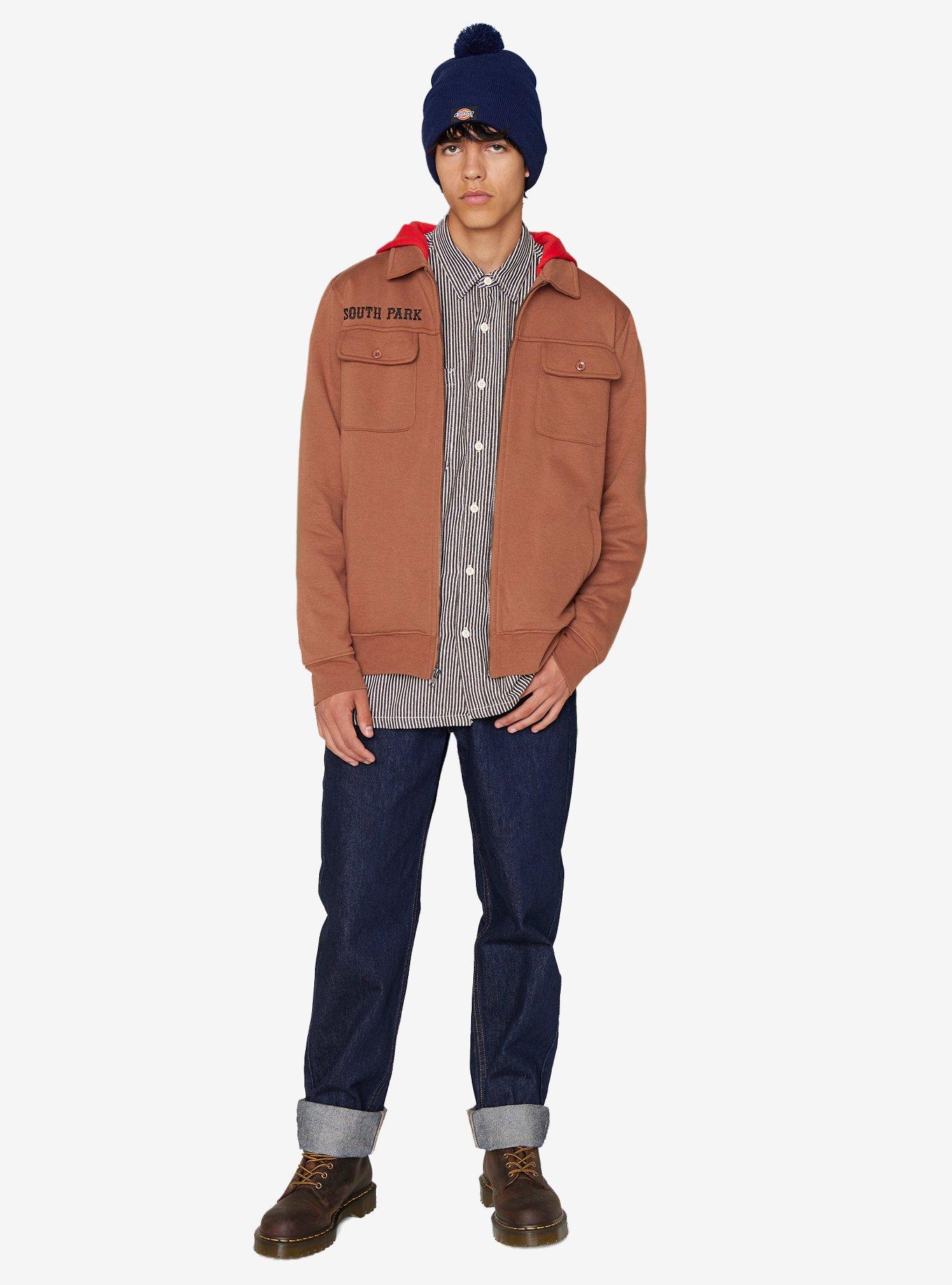 South Park Stan Marsh Work Shirt Hoodie, BROWN, alternate