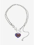 Sweet Society Purple Bubble Heart Ball Chain Necklace, , alternate