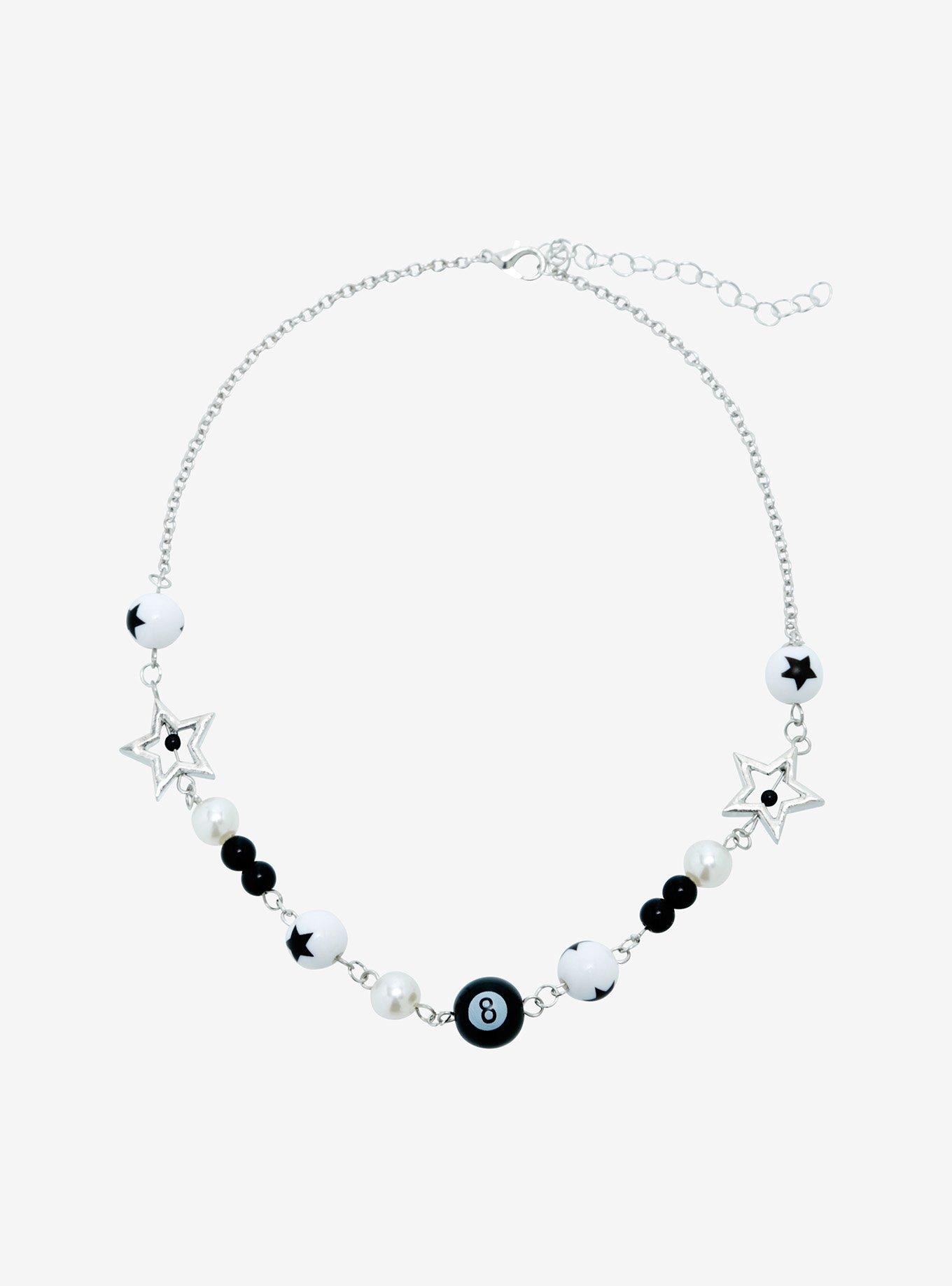 Social Collision 8 Ball Star Bead Necklace, , alternate