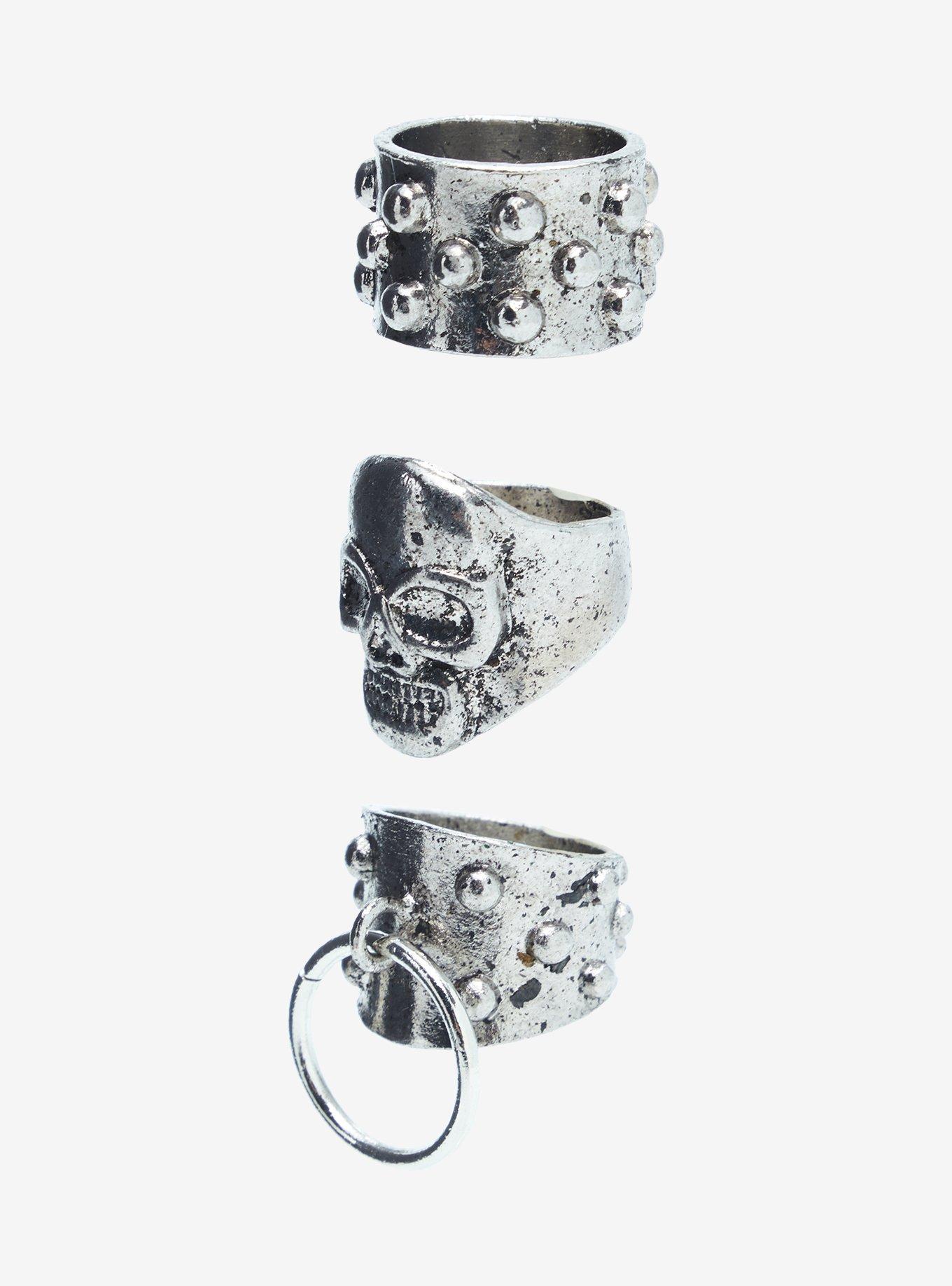 Social Collision® Punk Skull Ring Set