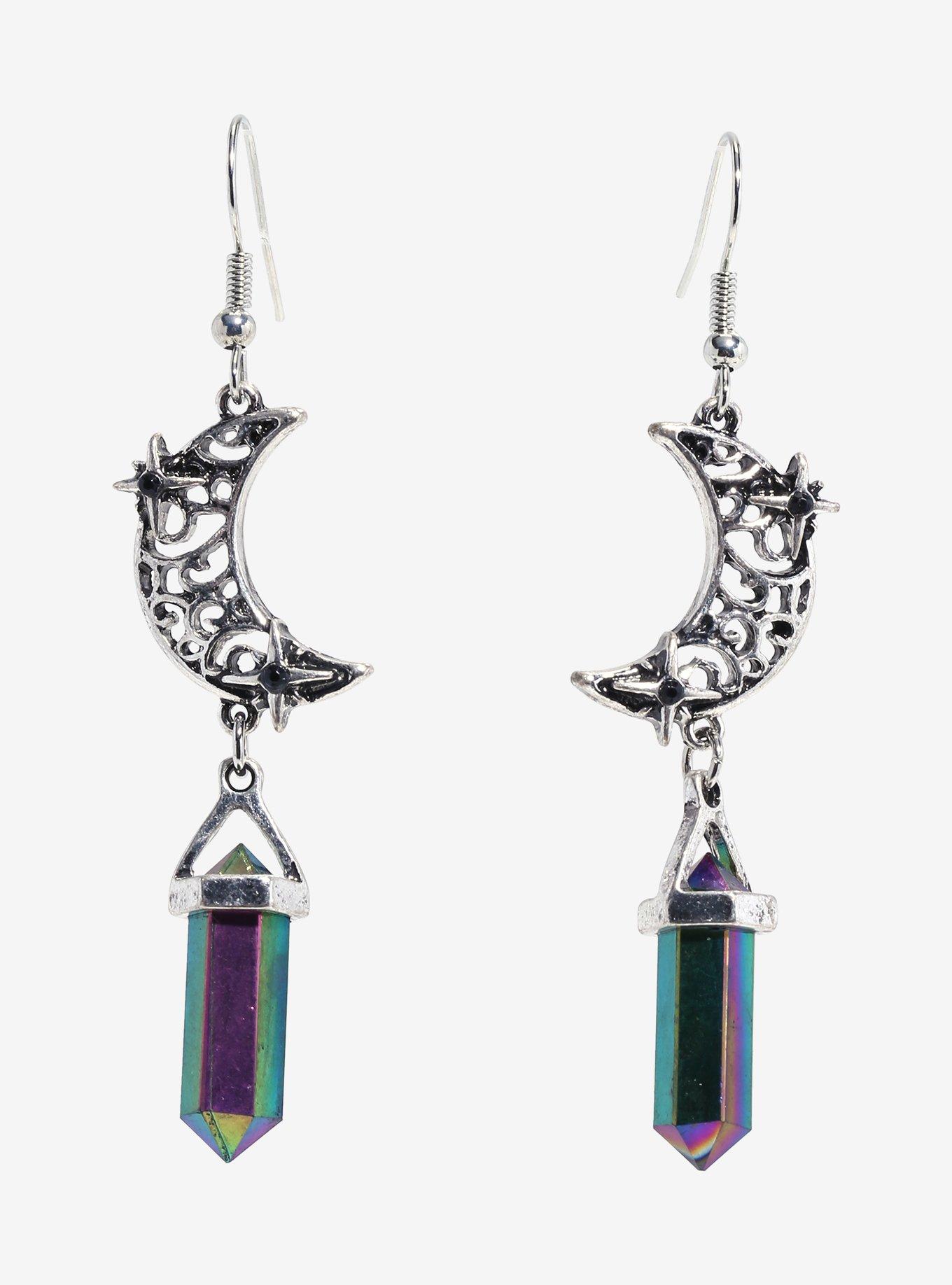 Cosmic Aura® Moon Anodized Crystal Earrings, , hi-res