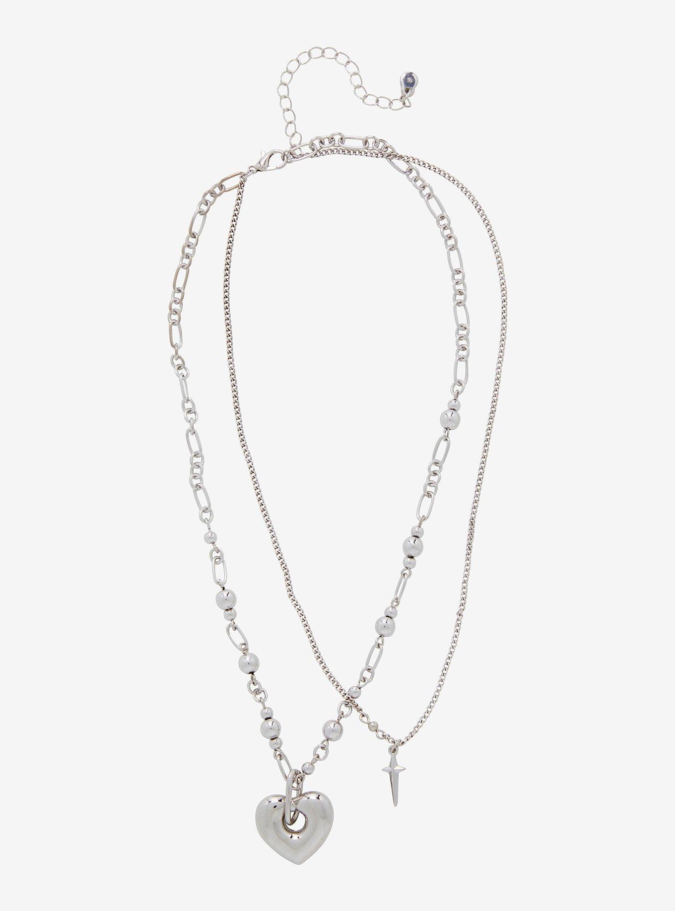 Social Collision® Heart Star Chain Necklace Set