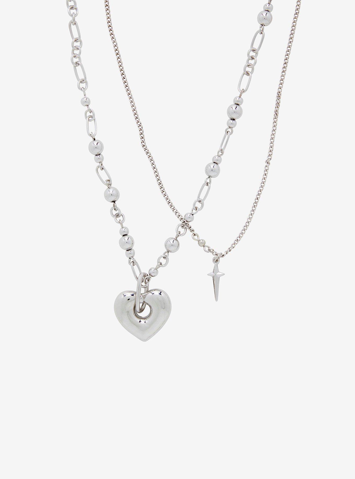 Social Collision® Heart Star Chain Necklace Set