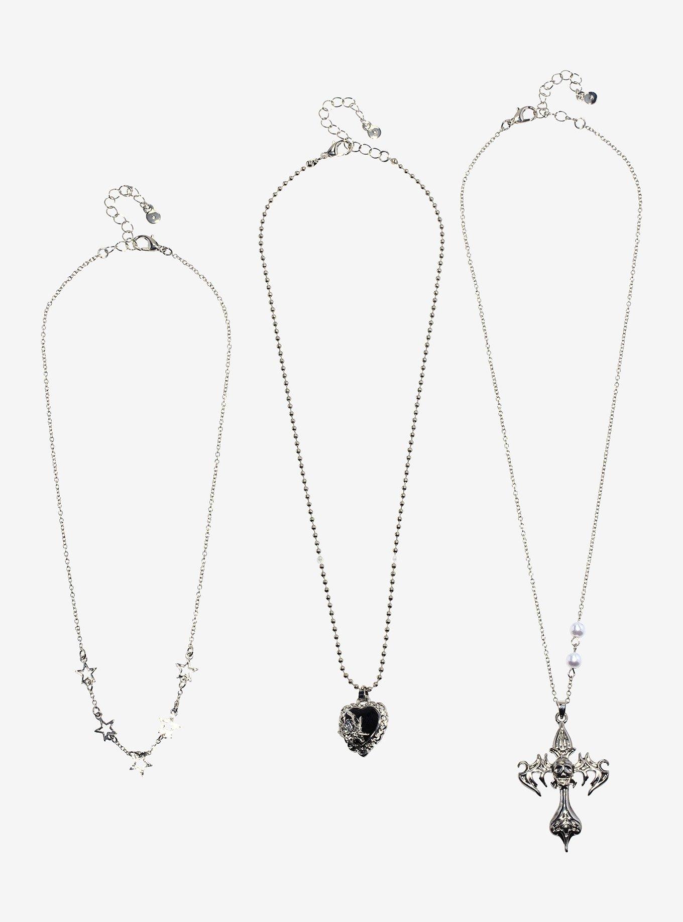 Social Collision® Skull Cross Heart Necklace Set, , hi-res