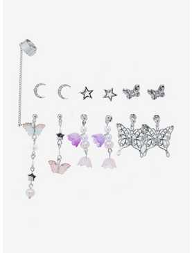 Sweet Society® Butterfly Lilac Flower Earring Set, , hi-res