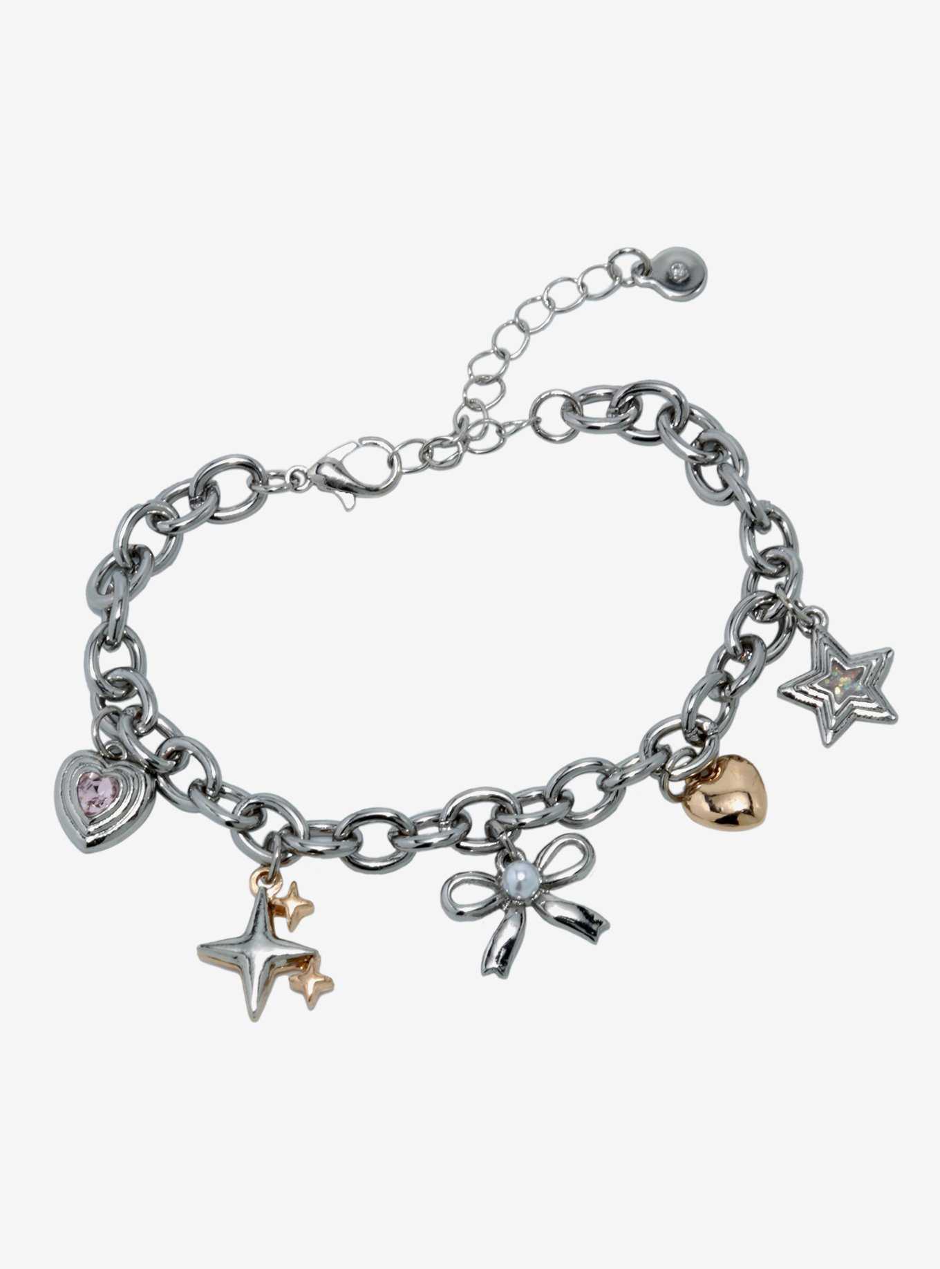 Social Collision® Bow Star Charm Bracelet, , hi-res